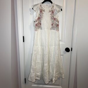 NWT Aritzia Little Moon Franco Long Dress  - Light Birch / Ivory